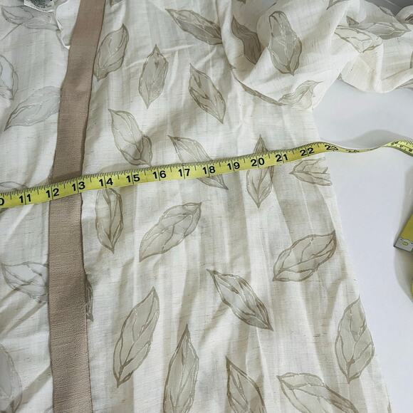 R & M Richards Cream Leaf Print Open Front Kimono Jacket Size 16 - Picture 6 of 8